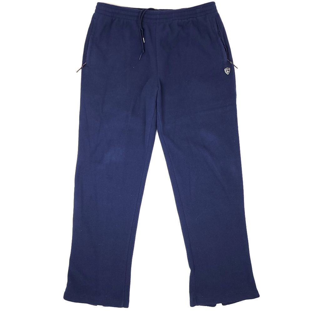 Polo Ralph Lauren Sweatpants Mens Large Blue Fleece Drawstring Zip Leg Openings